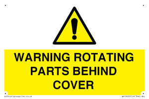 WARNING ROTATING PARTS BEHIND COVER